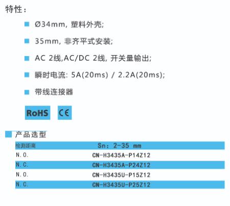 BEDOOKSENSOR電容式接近開關 φ34系列